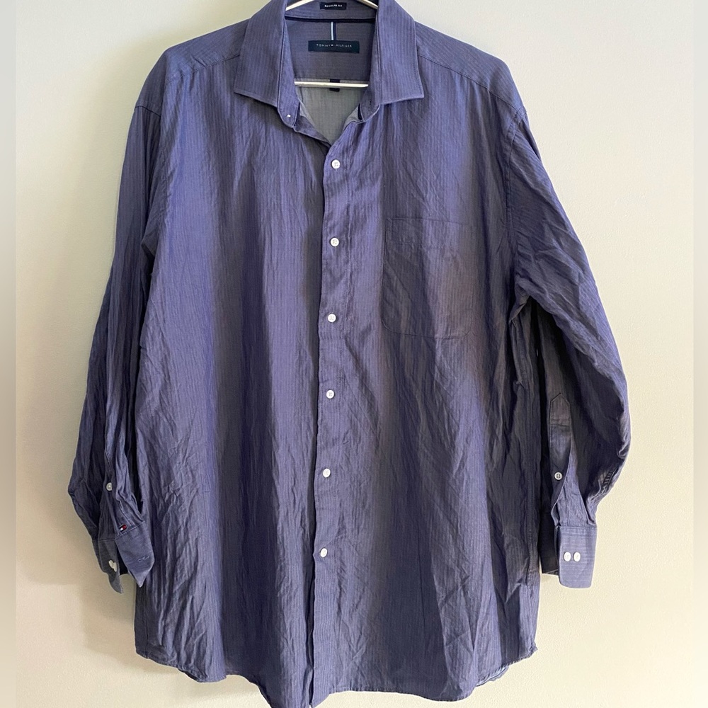 Tommy Hilfiger blue button down shirt regular fit